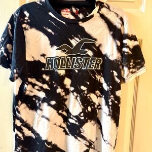 Hollister Men’s L Black and White Tie-Dye T-Shirt